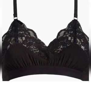Free People We Are HAH Lounge Bralette Bra Size S Black Wireless